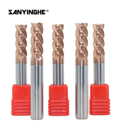 HRC55 HRC60 4 Flutes Carbide Square End Mill Cutters For Cast Iron