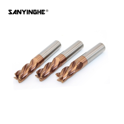 4 Flute Solid Tungsten Carbide Roughing End Mills Square 6mm Cnc Thread Milling Cutter